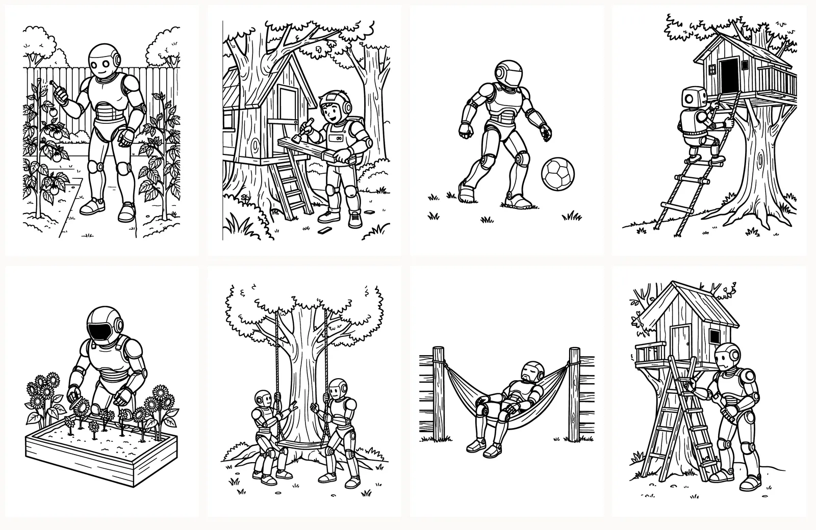 First eight pages of Backyard Robots as they appear in the PDF