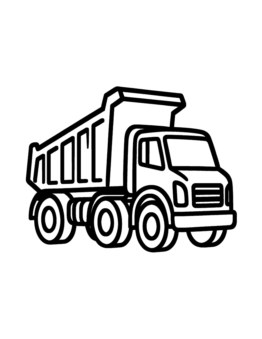 A giant dump truck with a big tipping bed