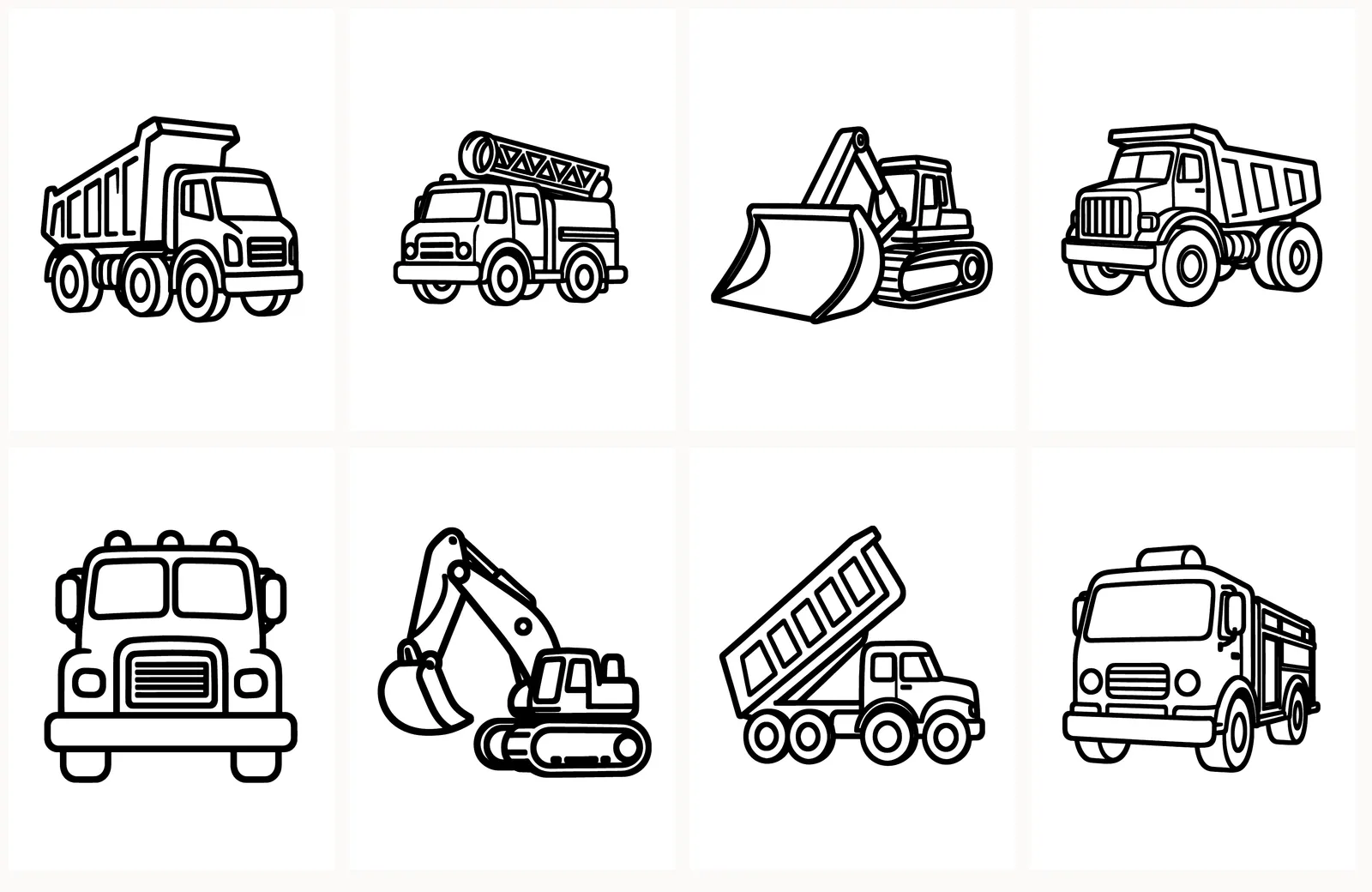 First eight pages of Big Trucks as they appear in the PDF