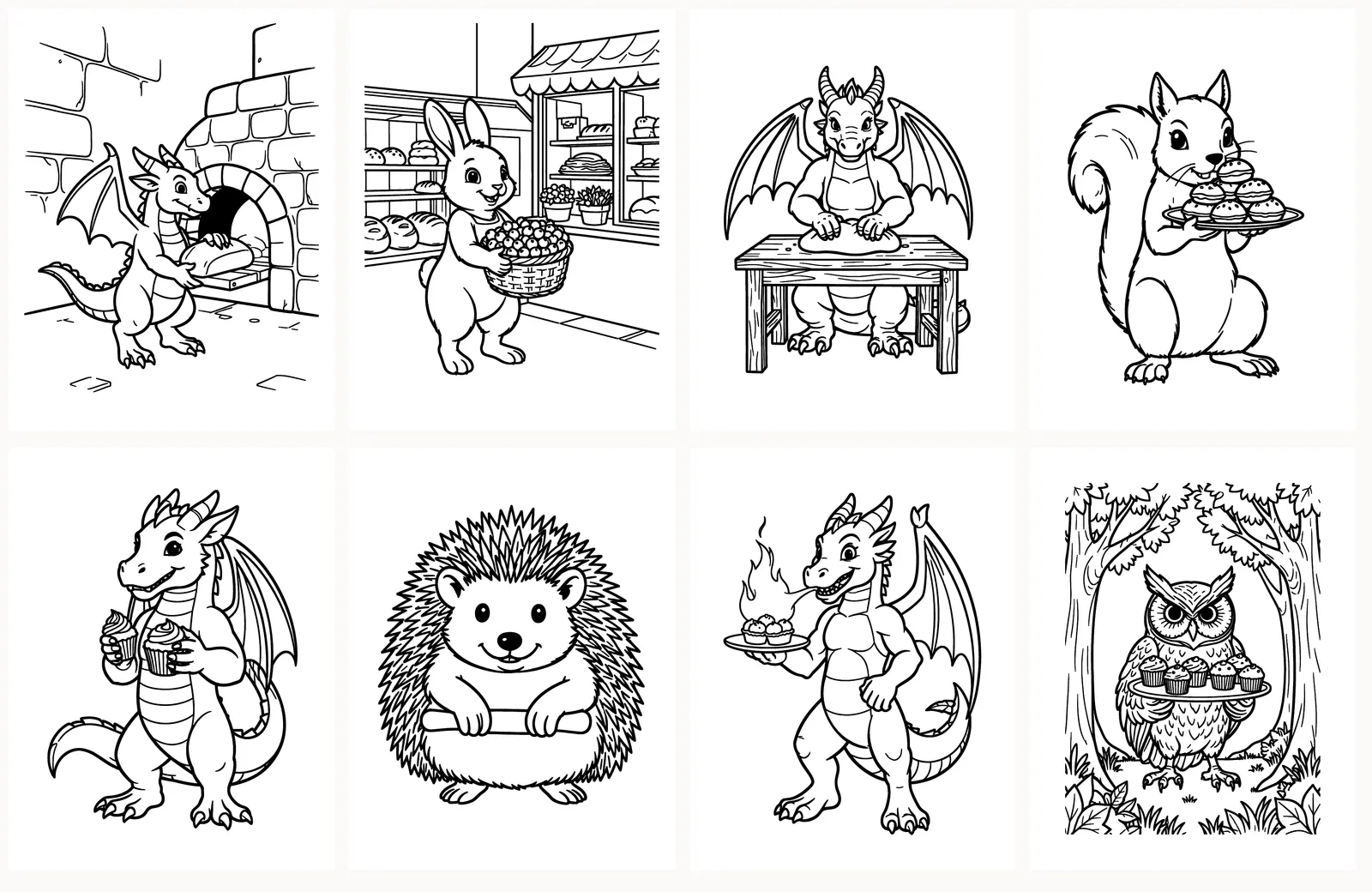 First eight pages of Dragon Bakery as they appear in the PDF