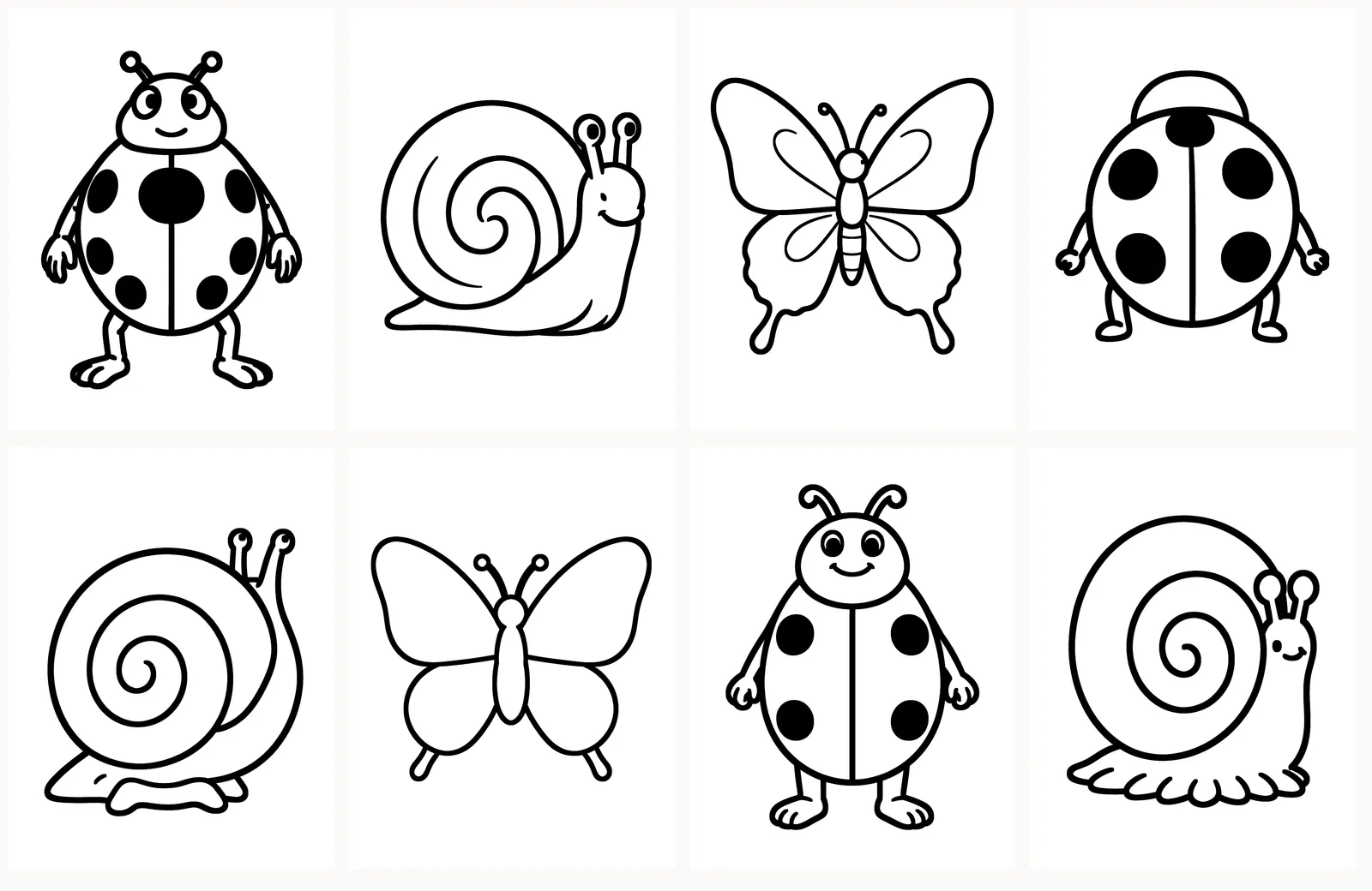 First eight pages of Garden Bugs as they appear in the PDF