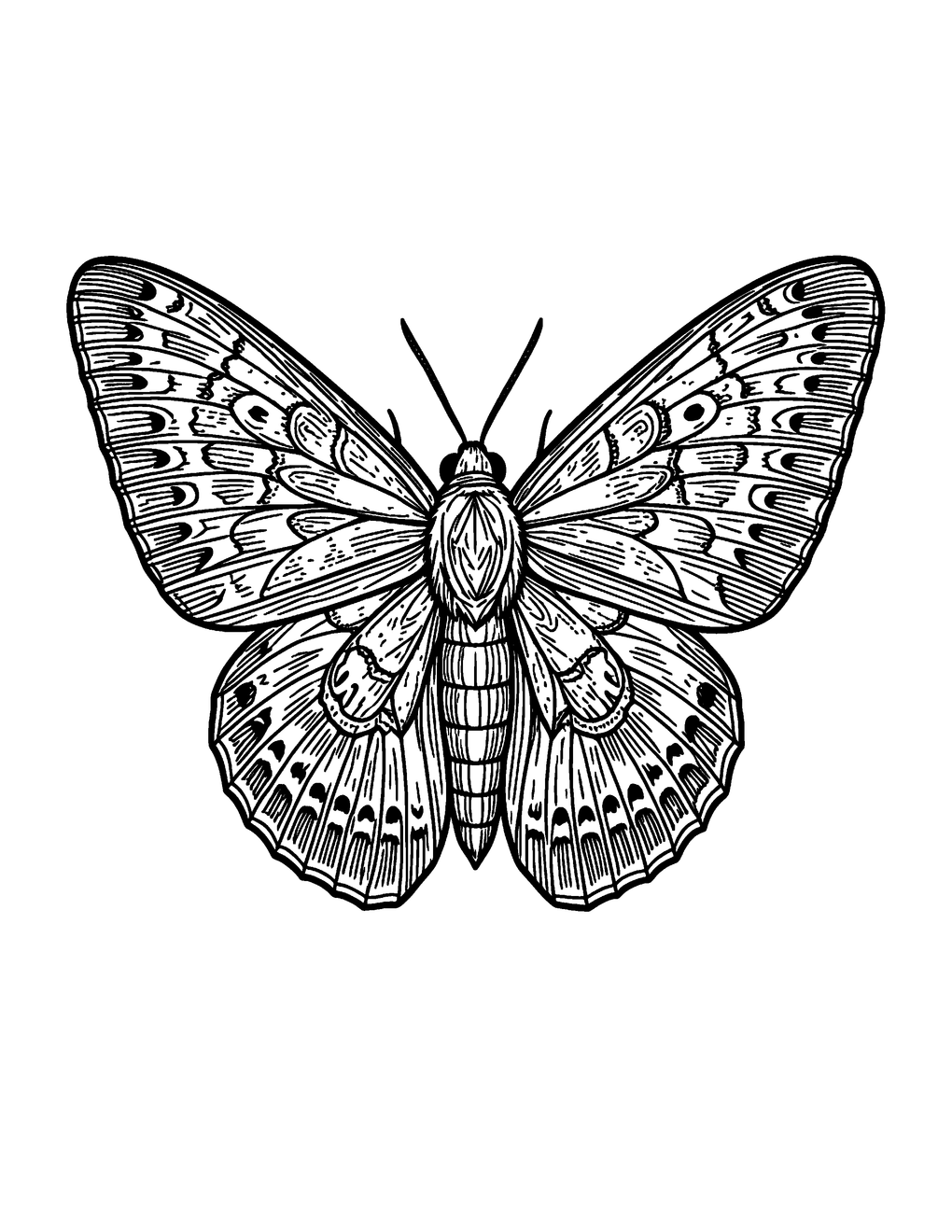 Tiger moth wings spread in a mirrored specimen pose