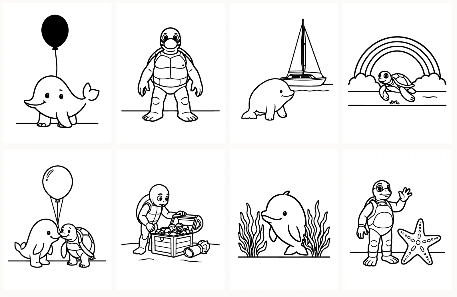 First eight pages of Ocean Babies as they appear in the PDF