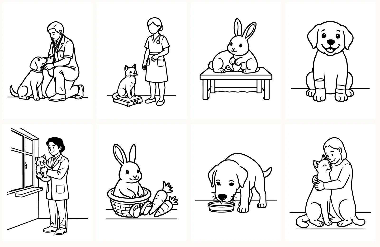 First eight pages of Pet Vet Clinic as they appear in the PDF