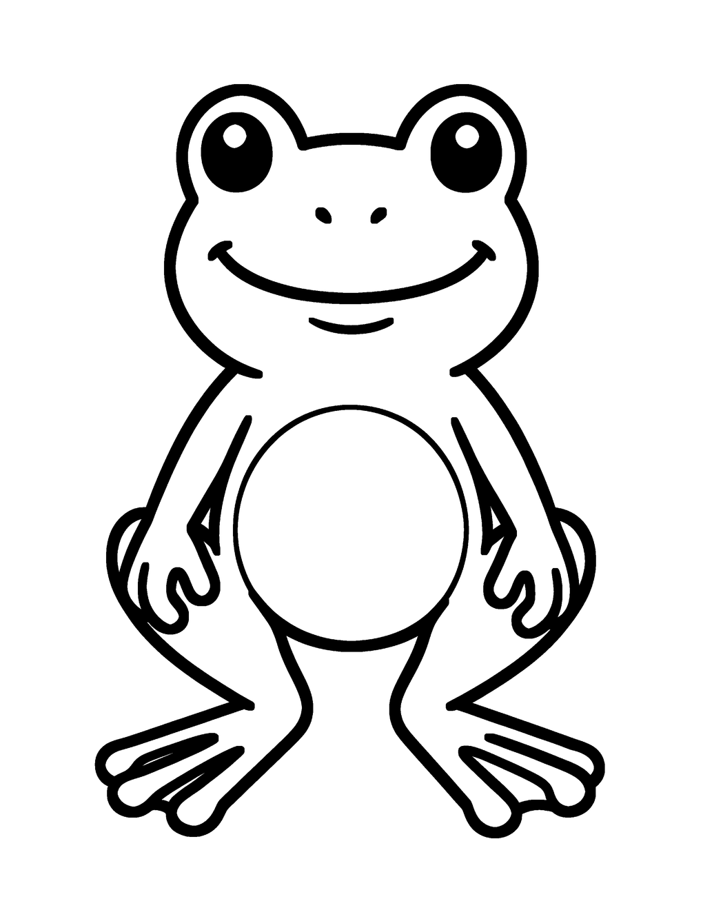 A giant happy frog smiling
