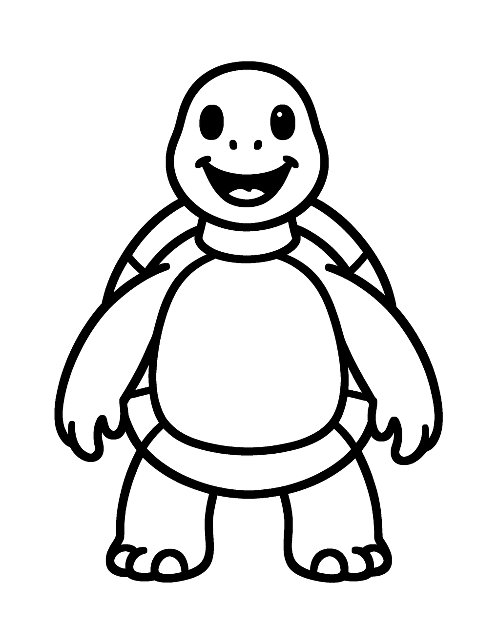 A giant happy turtle smiling