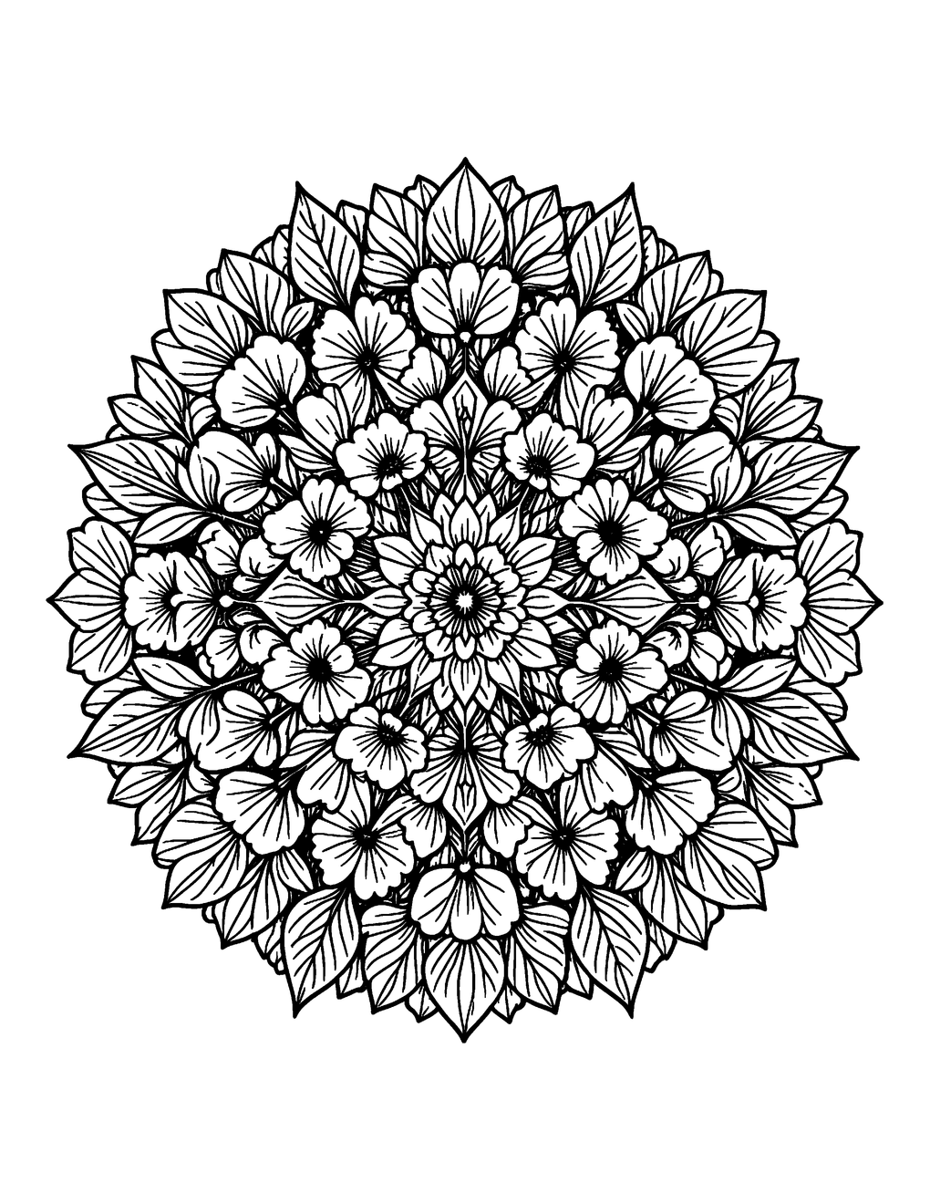A dried flower mandala of pressed petals and leaves