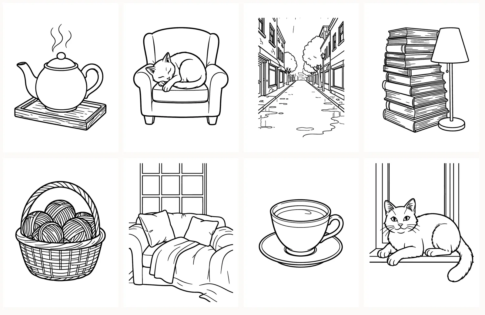 First eight pages of Rainy Day Reading Nook as they appear in the PDF