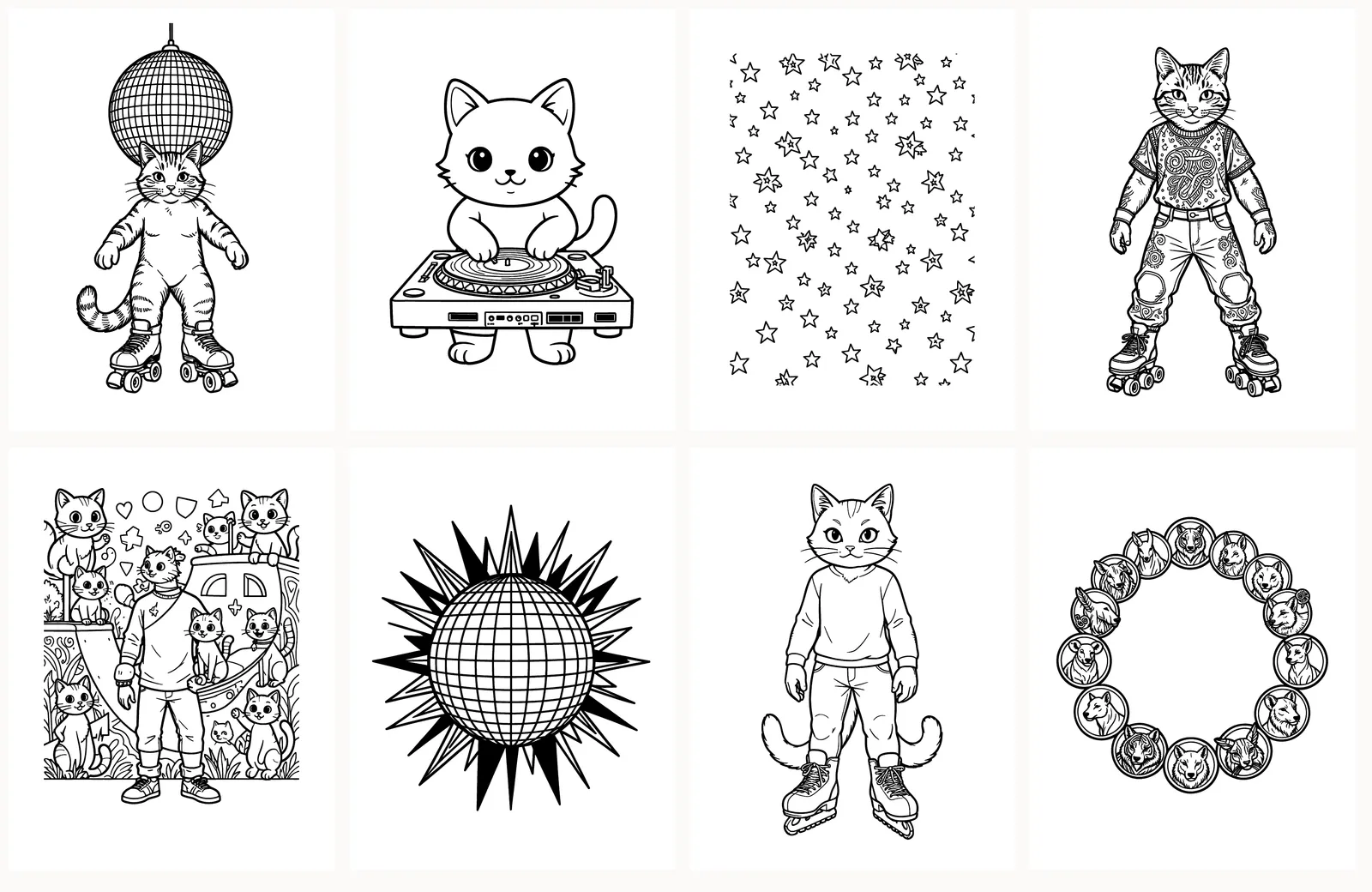 First eight pages of Roller Rink Night as they appear in the PDF