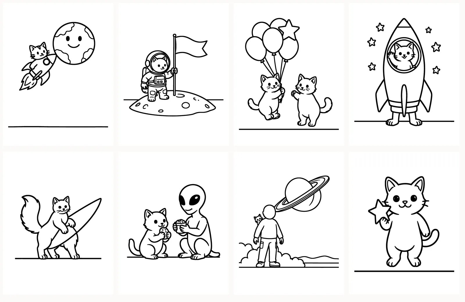 First eight pages of Space Kittens as they appear in the PDF