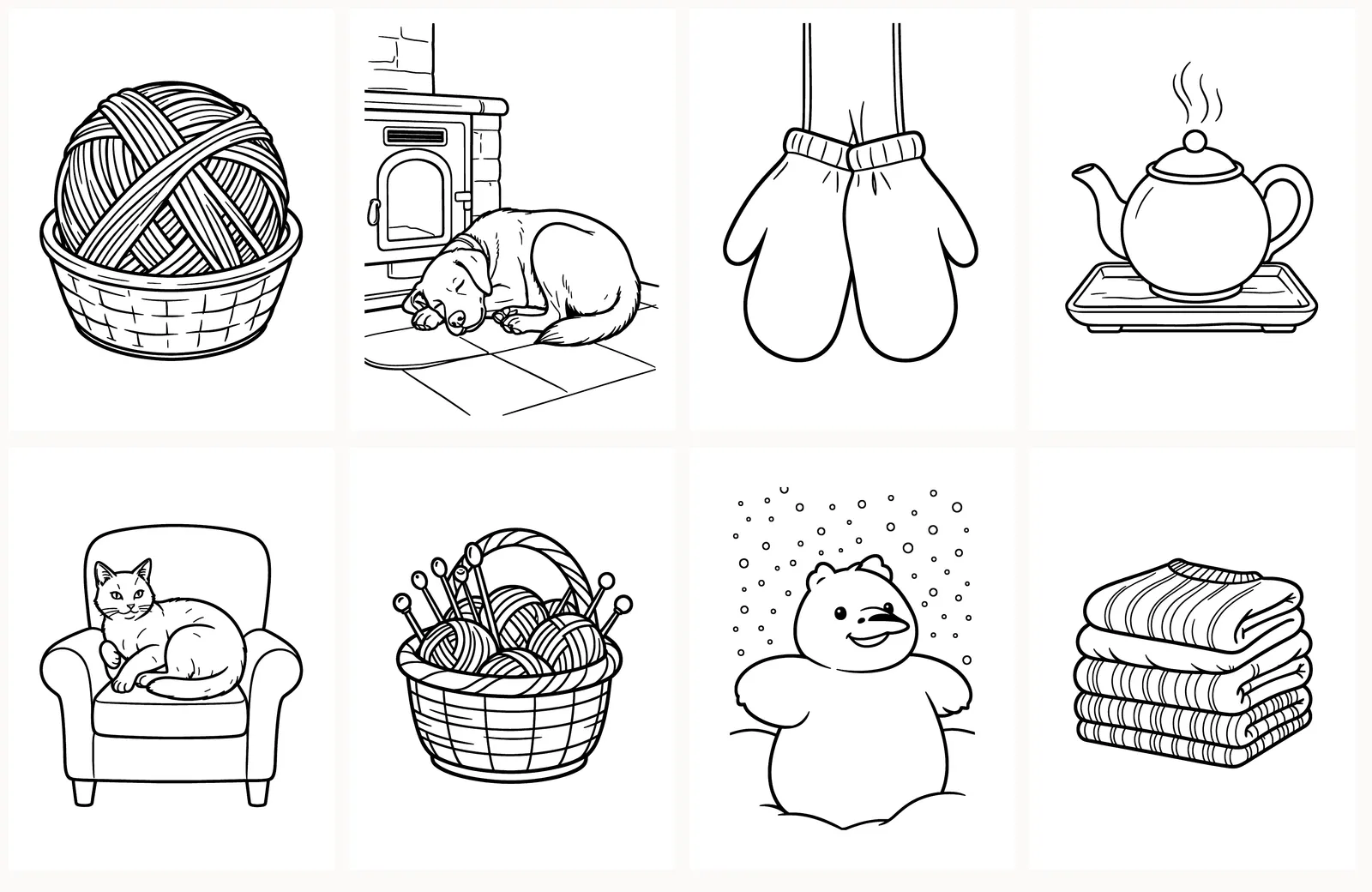 First eight pages of Winter Knitting Corner as they appear in the PDF